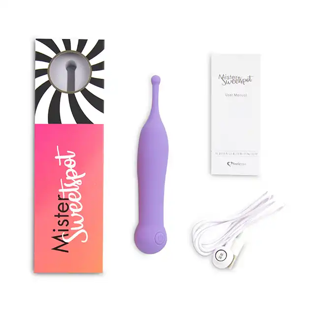 FeelzToys - Mister Sweetspot Clitorial Vibrator Purple. Niezwykły wibrator - ultra aksamitny w dotyku, wodoodporny, wysoka klasa produktu. Masażer o super słodkim wyglądzie!