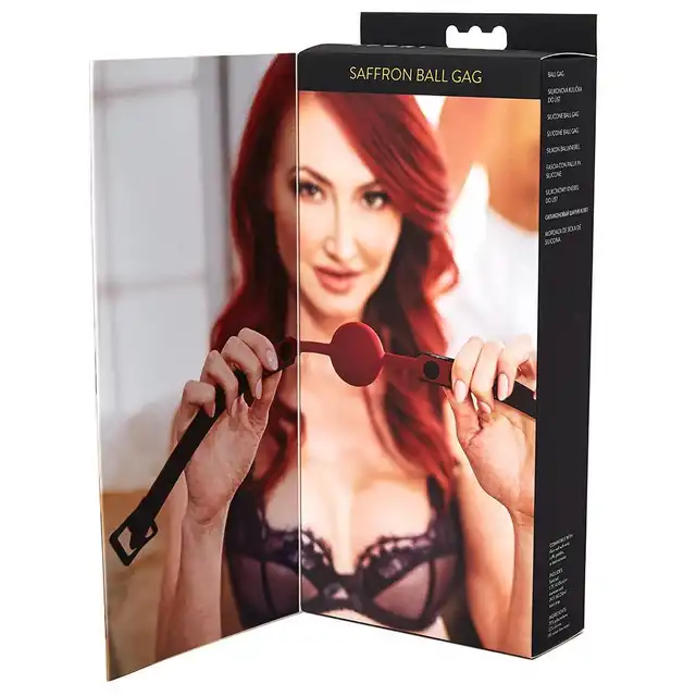 Sportsheets - Breathable Ball Gag. Czerwony, bezpieczny i uniwersalny knebel. Wegańska skóra!