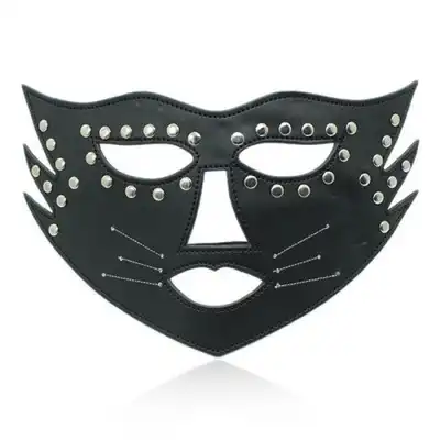 Toyz 4 Lovers - Cat Mask. Czarna kocia maska z ćwiekami z ekoskóry! Hit!