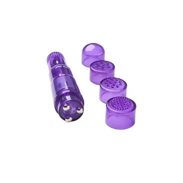 Erotist - Mini Vibrator 11cm. Super mini wibrator z wymiennymi końcówkami do stymulacji łechtaczki!