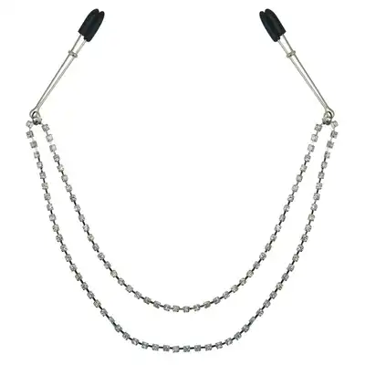 Sportsheets - Diamond Gem Nipple Clips. Eleganckie diamentowe klamerki na sutki. Piękna ozdoba podkręcająca atmosferę.