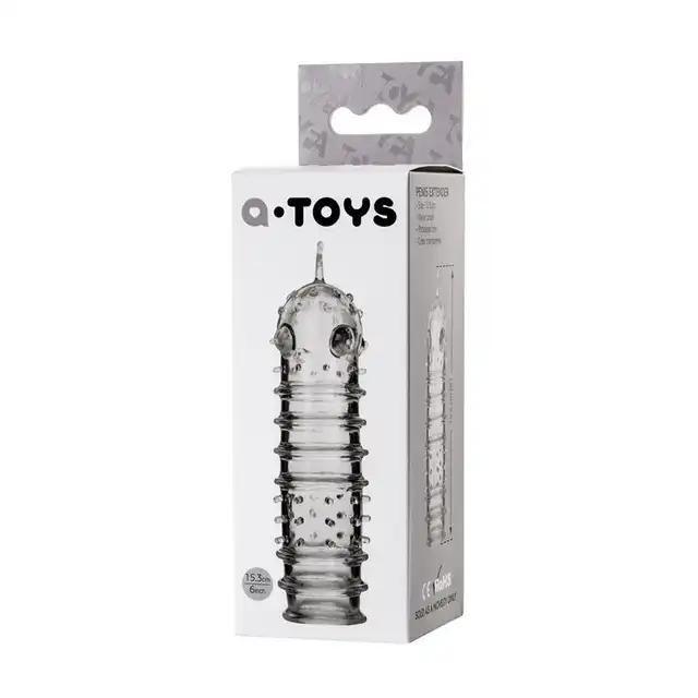 A-Toys - Penis Sleeve Tark. Transparentna nakładka na penisa z wypustkami stymulującymi 15,3 cm. 