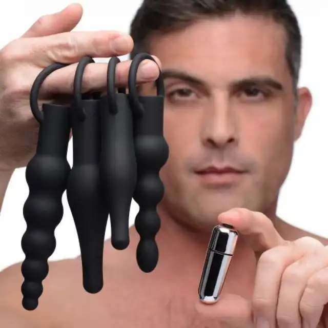 Toyz 4 Lovers - Rimming Anal Training Set. Zestaw wtyczek analnych wibrujących o różnych kształtach i rozmiarach!