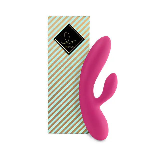 FeelzToys - Lea Rabbit Vibrator Pink. Cichy, przyjemny w dotyku wibrator z króliczkiem, wyprofilowany do stymulacji punktu G. 