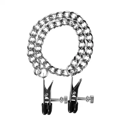 Guilty Pleasure - Flat Nipple Screw. Klamerki na sutki z regulowanym zaciskiem połączone długim łańcuchem. Mega sale!