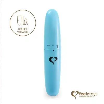 FeelzToys - Ella Lipstick Vibrator Light Blue. Mini wibrator w kształcie szminki, dyskretna przyjemność i ciche wibracje. 