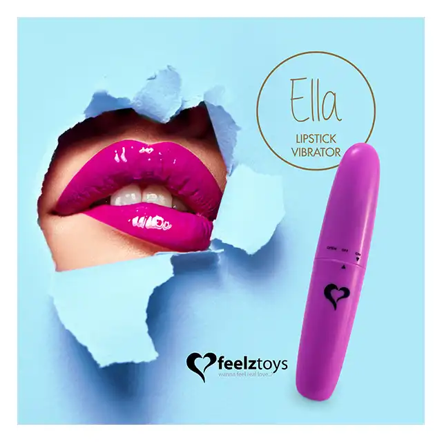 FeelzToys - Ella Lipstick Vibrator Purple. Mini wibrator w kształcie szminki, dyskretna przyjemność i ciche wibracje. Mega sale!