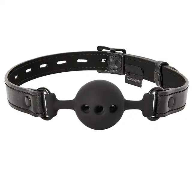 Sportsheets - Breathable Ball Gag. Oddychający, bezpieczny i uniwersalny knebel. Wegańska skóra!