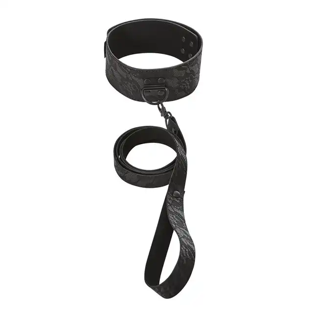 Sportsheets - Locking Lace Collar &amp; Leash. Luksusowa koronkowa obroża oraz smycz. 