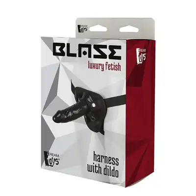 Blaze - Harness with dildo. Strap on, idealnie dopasuje się do Twoich rozmiarów. 100 % bezpieczne, nie zawiera ftalanów. 