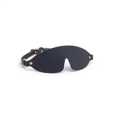 Bondage Couture - Blind Fold Blue. Elegancka skóropodobna opaska na oczy. Idealnie dopasowana do głowy. Mega sale!