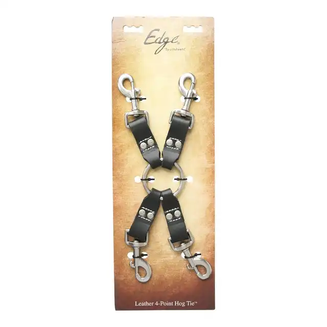Sportsheets - Leather 4 Point Hog Tie. Ręcznie robiona, skórzana Uprząż do rąk i nóg. Solidny i wytrzymały, bondage set. 