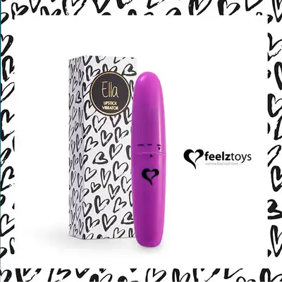 FeelzToys - Ella Lipstick Vibrator Purple. Mini wibrator w kształcie szminki, dyskretna przyjemność i ciche wibracje. Mega sale!