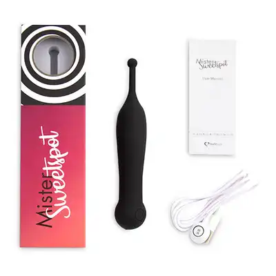 FeelzToys - Mister Sweetspot Clitorial Vibrator Black. Niezwykły wibrator - ultra aksamitny w dotyku, wodoodporny, wysoka klasa produktu. Masażer o super słodkim wyglądzie!