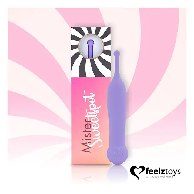 FeelzToys - Mister Sweetspot Clitorial Vibrator Purple. Niezwykły wibrator - ultra aksamitny w dotyku, wodoodporny, wysoka klasa produktu. Masażer o super słodkim wyglądzie!