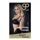 Guilty Pleasure - Vinyl String Flogger. Czarny pejcz ze skóropodobnymi paskami. Solidny, przyjemny w dotyku. 62 cm!