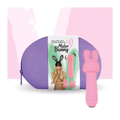 FeelzToys - Mister Bunny Massage Vibrator with 2 Caps. Pink. Silikonowy króliczek, 10 programów, 2 nakładki. Absolutnie wspaniały!