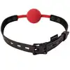 Sportsheets - Breathable Ball Gag. Czerwony, bezpieczny i uniwersalny knebel. Wegańska skóra!