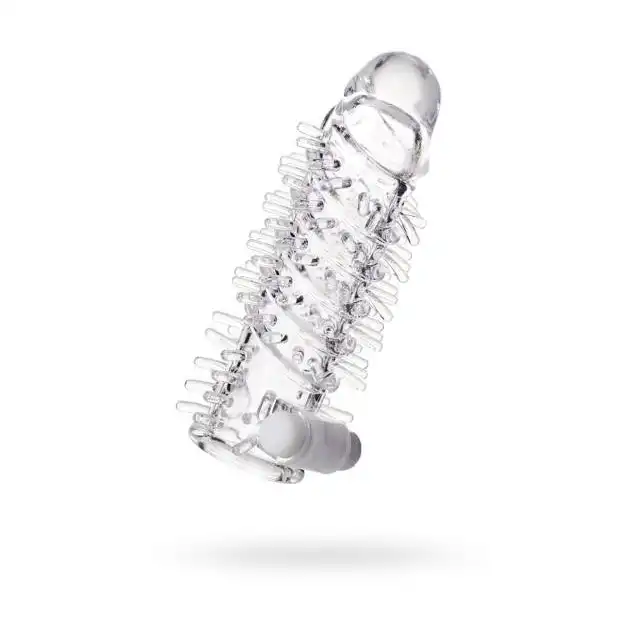 A-Toys - Penis Sleeve. Transparentna nakładka na penisa z wypustkami stymulującymi 13,4 cm.