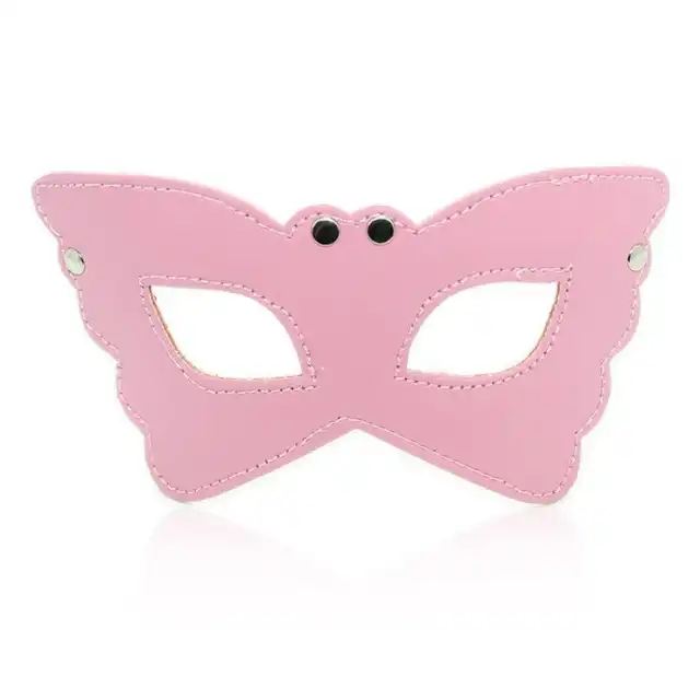 Toyz4Lovers - Butterfly Mask Pink. Opaska w kształcie motylich skrzydeł. Miękka ekoskóra!
