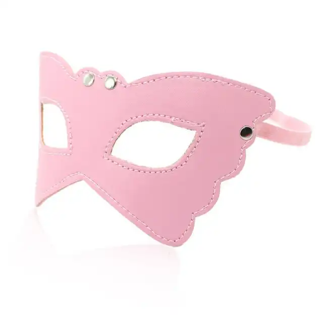 Toyz4Lovers - Butterfly Mask Pink. Opaska w kształcie motylich skrzydeł. Miękka ekoskóra!