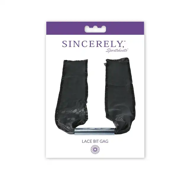 Sportsheets - Lace Tied Bit Gag. Wiązany gag z wegańskiego materiału pokrytego koronką. Delikatne i przyjemne wyciszenie.