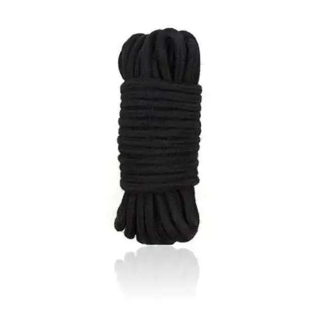 Toyz 4 Lovers - Bondage Rope 5 m. Bawełniana czarna lina o jedwabistym wykończeniu.