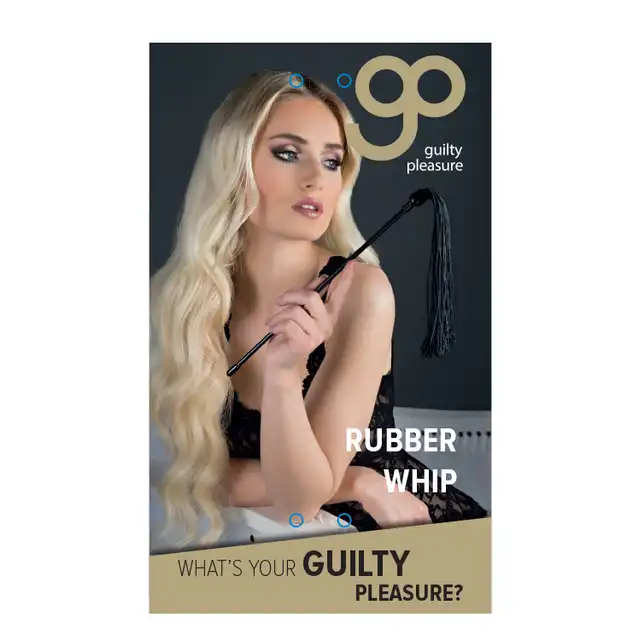 Guilty Pleasure - Rubber Whip Black. Czarny pejcz z  gumowymi paskami. Pozostawia seksowne czerwone ślady. 70 cm!