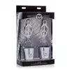 Master Series - Jugs Nipple Clamps. Nietypowe klamerki na sutki z obciążeniem. Napełnij wiaderko wodą i wzmocnij zaciski! 