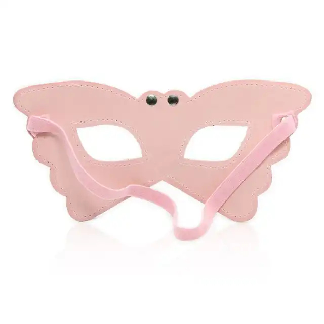 Toyz4Lovers - Butterfly Mask Pink. Opaska w kształcie motylich skrzydeł. Miękka ekoskóra!