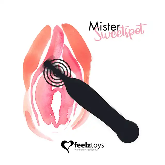 FeelzToys - Mister Sweetspot Clitorial Vibrator Black. Niezwykły wibrator - ultra aksamitny w dotyku, wodoodporny, wysoka klasa produktu. Masażer o super słodkim wyglądzie!