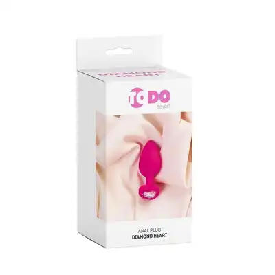 To Do - Diamond Heart Pink. Super wygodna, aksamitna silikonowa wtyczka ze srebrnym diamencikiem. 