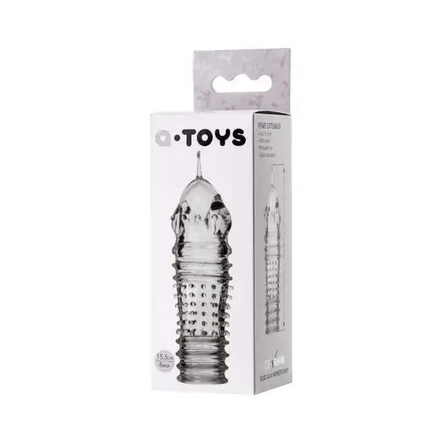 A-Toys - Penis Extender Baldi. Transparentna nakładka na penisa z wypustkami stymulującymi 15,3 cm. 