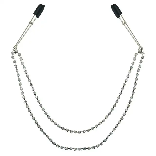 Sportsheets - Diamond Gem Nipple Clips. Eleganckie diamentowe klamerki na sutki. Piękna ozdoba podkręcająca atmosferę.