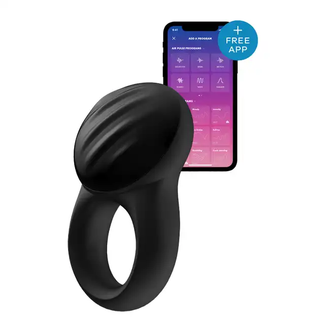 Satisfyer - Signet Ring Black. Ring erekcyjny sterowany aplikacją! Bestseller nr 1!