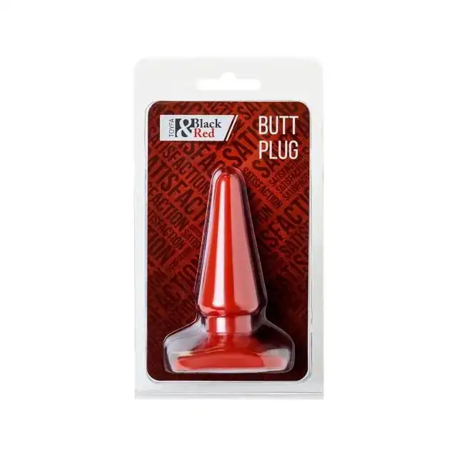Black&amp;Red - Red Anal Plug. 10 cm długości, 3 cm szerokości. Lekka i elegancka wtyczka analna. 
