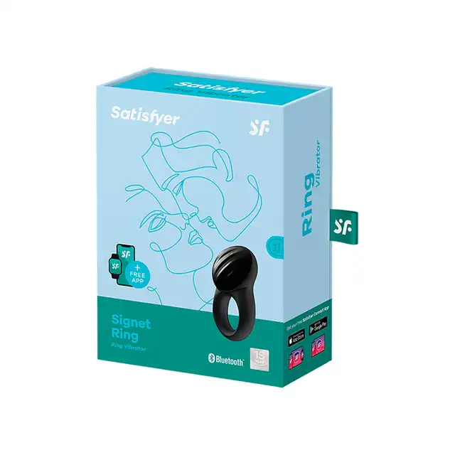 Satisfyer - Signet Ring Black. Ring erekcyjny sterowany aplikacją! Bestseller nr 1!