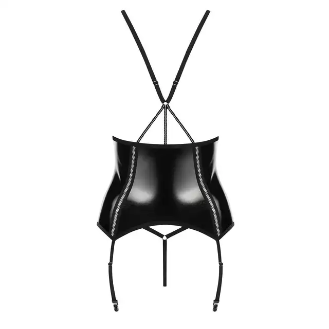Obsessive - Stormea gorset i stringi L/XL. Ultraseksowny gorset w stylu wetlook! 