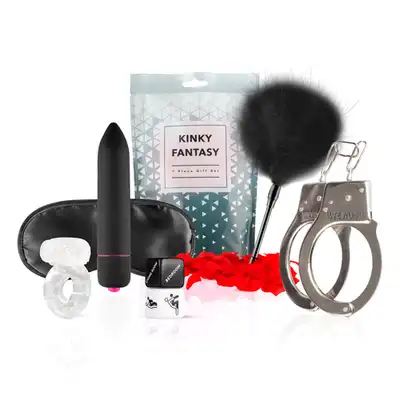 LoveBoxxx - Kinky Fantasy. Idealny zestaw na prezent. Wibrator, kajdanki, piórko, ring i wiele innych! 