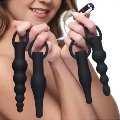 Toyz 4 Lovers - Rimming Anal Training Set. Zestaw wtyczek analnych wibrujących o różnych kształtach i rozmiarach!