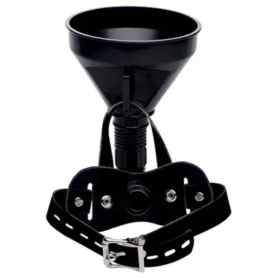 Master Series - Latrine Extreme Funnel Gag. Ultra unikatowa i niecodzienna zabawka BDSM. Knebel z lejkiem. Nowość!