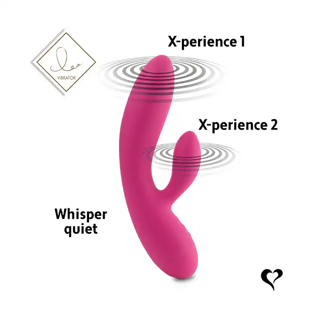 FeelzToys - Lea Rabbit Vibrator Pink. Cichy, przyjemny w dotyku wibrator z króliczkiem, wyprofilowany do stymulacji punktu G. 