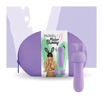 FeelzToys - Mister Bunny Massage Vibrator with 2 Caps. Purple. Silikonowy króliczek, 10 programów, 2 nakładki. Absolutnie wspaniały!