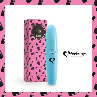 FeelzToys - Ella Lipstick Vibrator Light Blue. Mini wibrator w kształcie szminki, dyskretna przyjemność i ciche wibracje. 