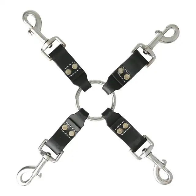 Sportsheets - Leather 4 Point Hog Tie. Ręcznie robiona, skórzana Uprząż do rąk i nóg. Solidny i wytrzymały, bondage set. 