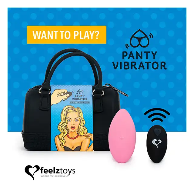 FeelzToys - Panty Vibe Remote Controlled Vibrator Pink. Wibrator do łechtaczki sterowany zdalnie. Najlepsza jakość, pomysłowe opakowanie w formie silikonowej torebeczki. 