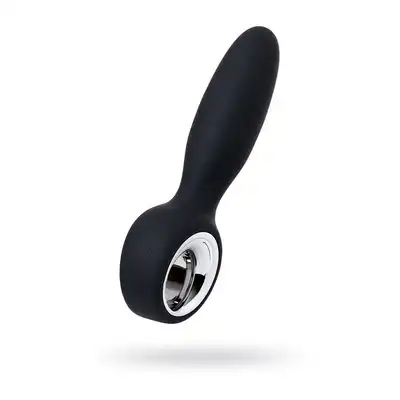 Pleasure - Black Night Edition Sagitta. Wibrujący plug z super wygodnym uchwytem. Aksamitnie głaski silikon. 