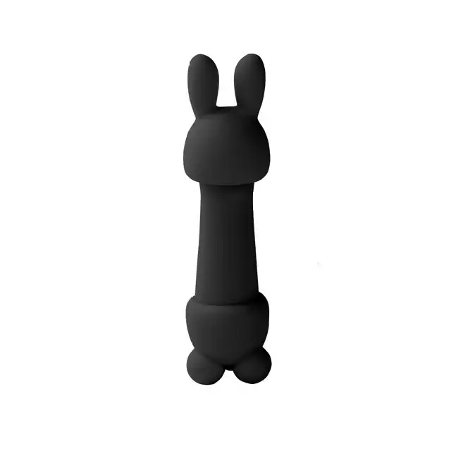 FeelzToys - Mister Bunny Massage Vibrator with 2 Caps. Black. Silikonowy króliczek, 10 programów, 2 nakładki. Absolutnie wspaniały!