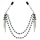 Sportsheet - Black Jaweled Nipple clips. Eleganckie czarne połyskujące w ciemności nakładki na sutki. 