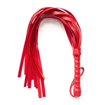 Fetish Art - Red Whip Eco Leather. Pejcz z ekoskóry, miękkie paseczki. Mega sale!